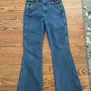 Veronica Beard Beverly Skinny Flare Blue Jeans